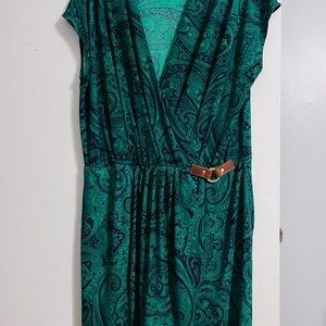 Michael Kors Paisley Surpluce Faux Wrap Dress